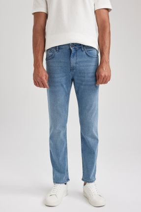 شلوار جین آبی مردانه پاچه لوله ای جین کد 746816684