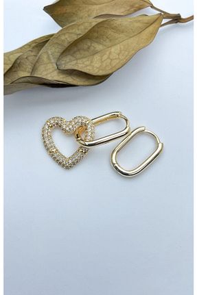 گوشواره جواهر طلائی زیرکن Alix Accessories - کد 210343267