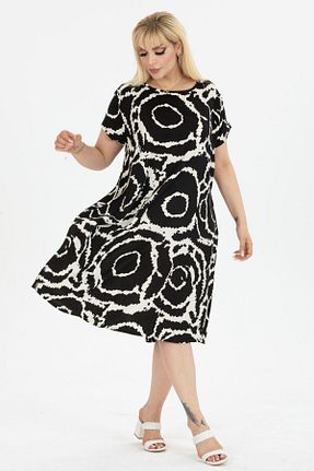 لباس سایز بزرگ مشکی زنانه ویسکون Eceyaman moda - کد 746565584
