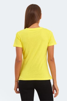تی شرت زرد زنانه یقه هفت رگولار تکی کد 746971196