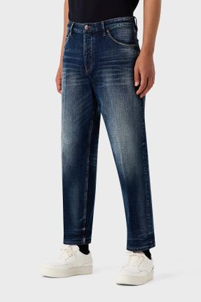 شلوار جین آبی مردانه پاچه لوله ای فاق افتاده استاندارد کد 747041465