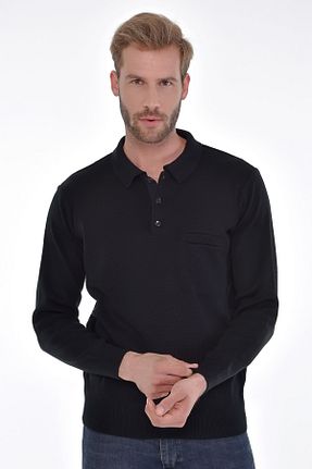 پلیور مشکی مردانه ساده Çizgi Triko - کد 48451570