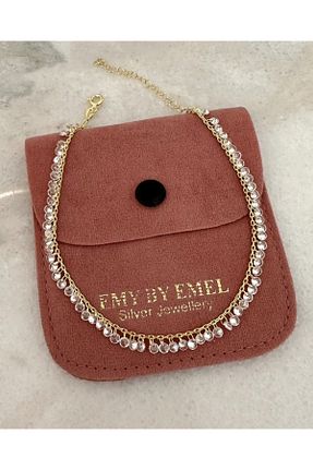 خلخال نقره زرد زنانه emy by emel luxury silver jewelry - کد 747422365