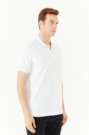 تی شرت سفید مردانه یقه پولو کد 747448780