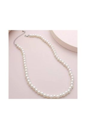 گردنبند جواهر سفید زنانه برنز کد 114337032