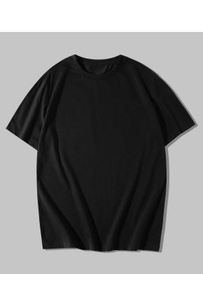 تی شرت مشکی زنانه اورسایز یقه گرد 1 - 5 کد 746419953