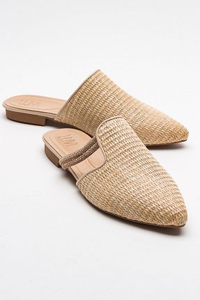 دمپائی بژ زنانه چرم مصنوعی luvishoes - کد 746289391