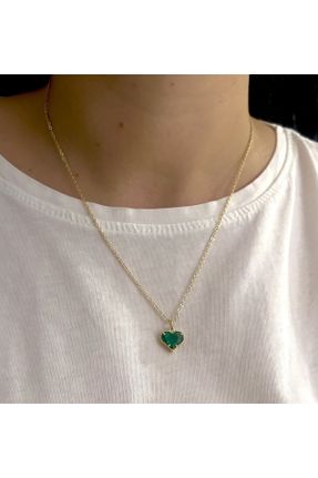گردنبند جواهر سبز زنانه پوشش لاکی کد 746755391