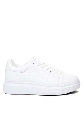 کفش کژوال سفید مردانه چرم مصنوعی پاشنه کوتاه ( 4 - 1 cm ) پاشنه ضخیم کد 747276084