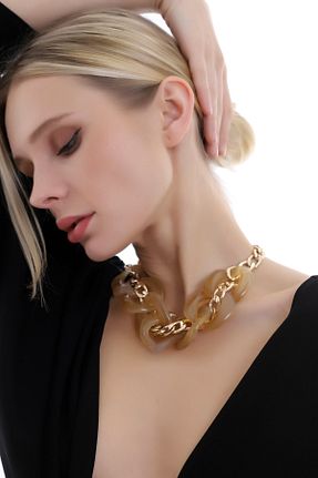 گردنبند استیل ( فولاد ) زرد زنانه استیل (فولاد) Dreamlike - کد 93949497