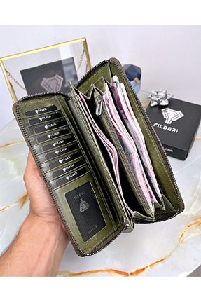 کیف پول سبز زنانه ابعاد بزرگ Fil Deri - کد 748004441