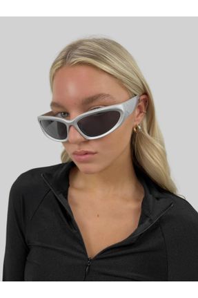 عینک آفتابی مشکی زنانه 65 UV400 آینه ای مستطیل کد 467002993