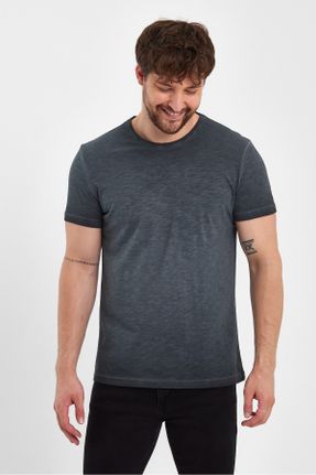 تی شرت طوسی مردانه رگولار یقه گرد بیسیک کد 736449120
