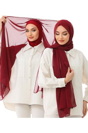روسری زرشکی شیفون zocac - کد 701111020
