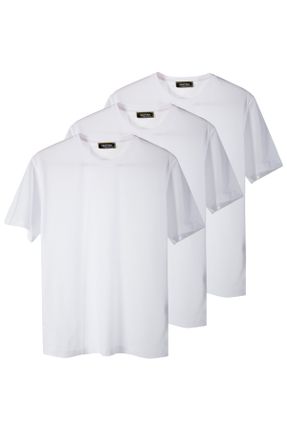 تی شرت سفید زنانه اورسایز یقه گرد 5