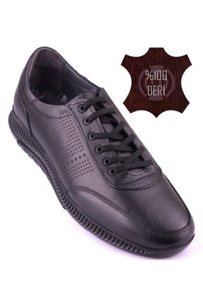 کفش کژوال مشکی مردانه چرم طبیعی پاشنه کوتاه ( 4 - 1 cm ) پاشنه ساده کد 748215710