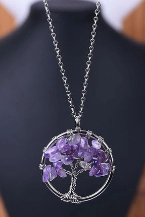 گردنبند جواهر بنفش زنانه سنگ Tesbih Atölyesi - کد 346490696