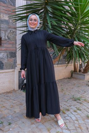 لباس مشکی زنانه بافتنی اسلیم فیت مخلوط پلی استر کد 659936988