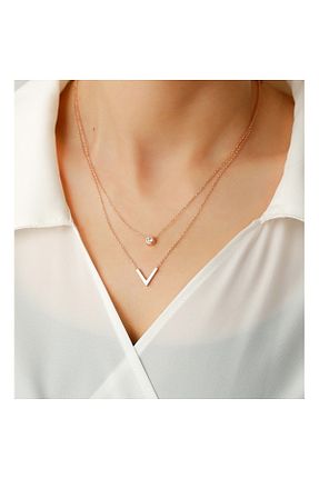 گردنبند نقره طلائی زنانه 925 عیار Şimal Silver - کد 669845064
