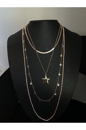 گردنبند جواهر طلائی زنانه برنجی zenakonsept - کد 747586270