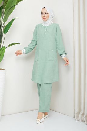 ست بالاتنه و پائین تنه حجاب سبز زنانه رگولار BELLİNA - کد 747865380