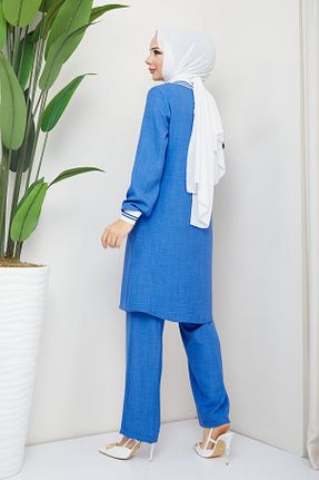 ست بالاتنه و پائین تنه حجاب آبی زنانه رگولار BELLİNA - کد 747865391