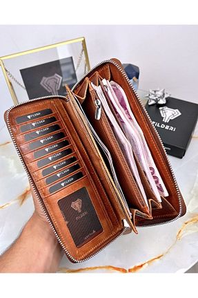 کیف پول قهوه ای زنانه ابعاد بزرگ Fil Deri - کد 748004020