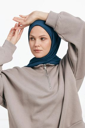 شال فیروزه ای زنانه پنبه ای Ebruli - کد 748043231