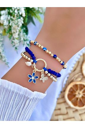 دستبند جواهر طلائی زنانه مروارید KBC STORE - کد 356865231