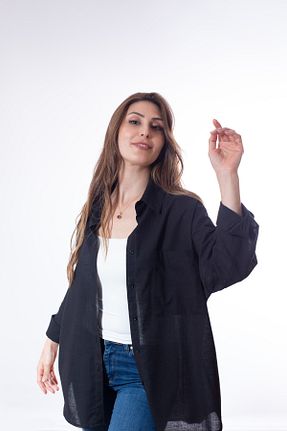 پیراهن مشکی زنانه اورسایز Genel Markalar - کد 735299749