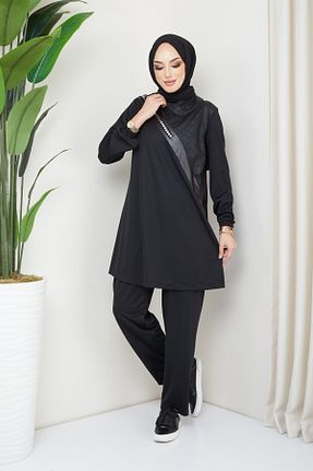 ست بالاتنه و پائین تنه حجاب مشکی زنانه کارگو Feiza Collection - کد 250706928