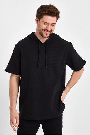تیشرت مشکی مردانه Relaxed LACİVERTMEN - کد 739181031