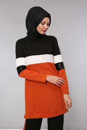 ست بالاتنه و پائین تنه نارنجی زنانه بافتنی moda periy - کد 748883154