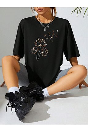 تیشرت مشکی زنانه اورسایز MODASOKAK - کد 748904776