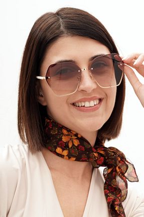 عینک آفتابی قهوه ای زنانه UV400 Babafiyatlar - کد 260806129