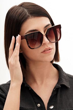 عینک آفتابی قهوه ای زنانه UV400 Babafiyatlar - کد 244963226