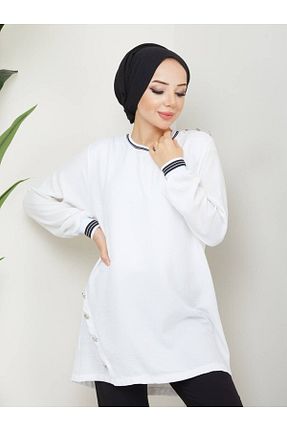 تونیک حجاب سفید زنانه مخلوط پلی استر Hilmod - کد 749130057