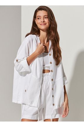 کت بلیزر سفید زنانه پارچه White By Nature - کد 749184568