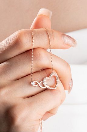 گردنبند نقره صورتی زنانه 925 عیار NEREZE - کد 749468753