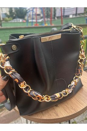 کیف دوشی مشکی زنانه چرم مصنوعی KORKMAZ BAG - کد 749609103