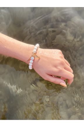 دستبند جواهر سفید زنانه سنگ طبیعی کد 748918933
