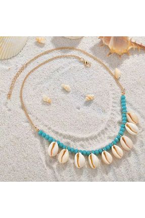 گردنبند جواهر فیروزه ای زنانه روکش طلا İPAR AKSESUAR - کد 290745697