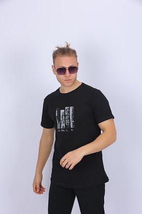تیشرت مشکی مردانه اسلیم فیت RAVANELLI - کد 749121166