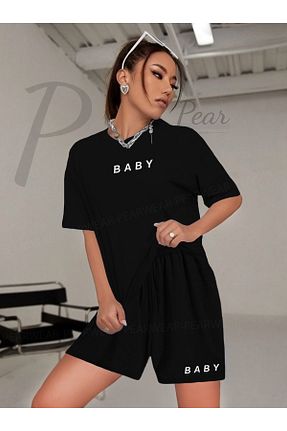 ست بالاتنه و پائین تنه مشکی زنانه بافتنی Pear Wear - کد 748985110
