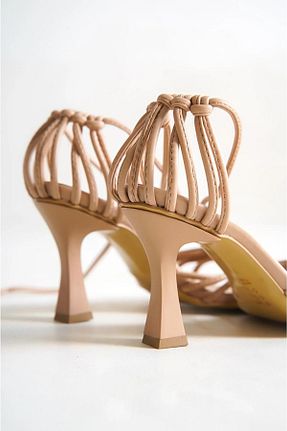 کفش پاشنه بلند کلاسیک بژ زنانه چرم مصنوعی TUUBA SHOES - کد 749474863