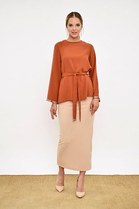 دامن حجاب بژ زنانه Kalem Bym Fashion - کد 4840591