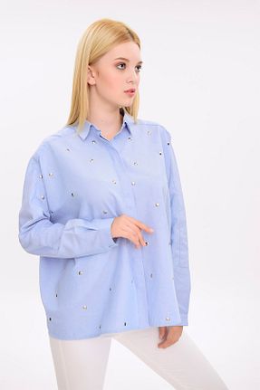 پیراهن آبی زنانه رگولار Hanna