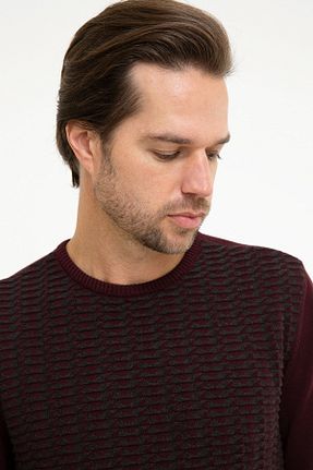 پلیور زرشکی مردانه ساده Pierre Cardin - کد 32987103