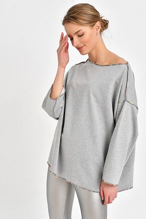 سوئیشرت طوسی زنانه ساده Quincey - کد 34263958