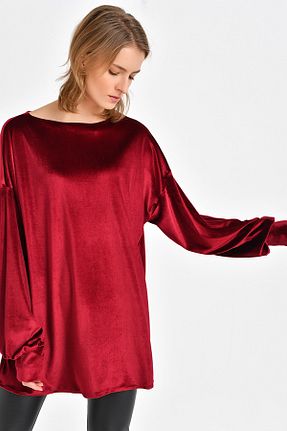 تونیک زرشکی زنانه بافتنی Quincey - کد 34263857